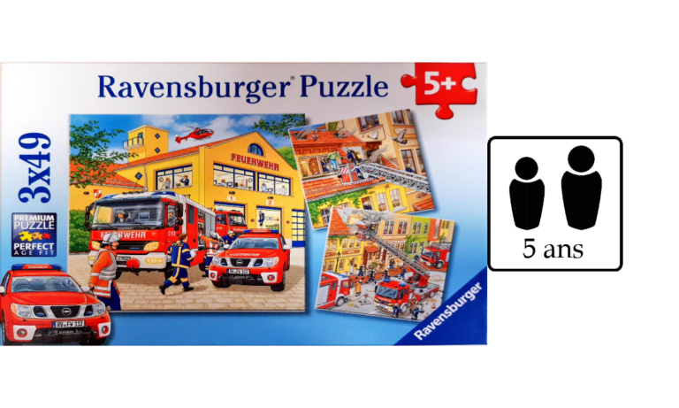 Puzzle Ravensburger 3×49 pièces : Les pompiers